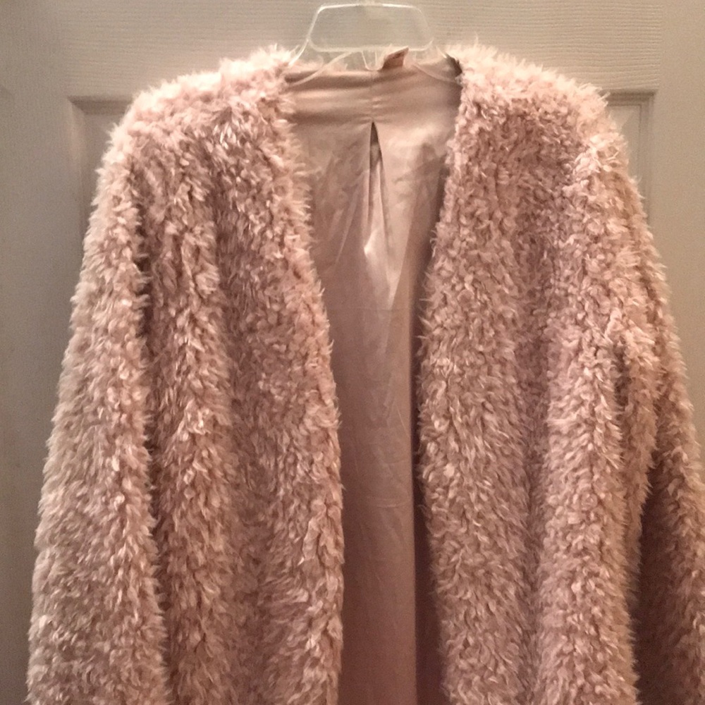 Blush fuzzy coat